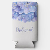 ウォーターカラーブルーアジサイブライダルパーティ スリム缶クーラー (裏面)