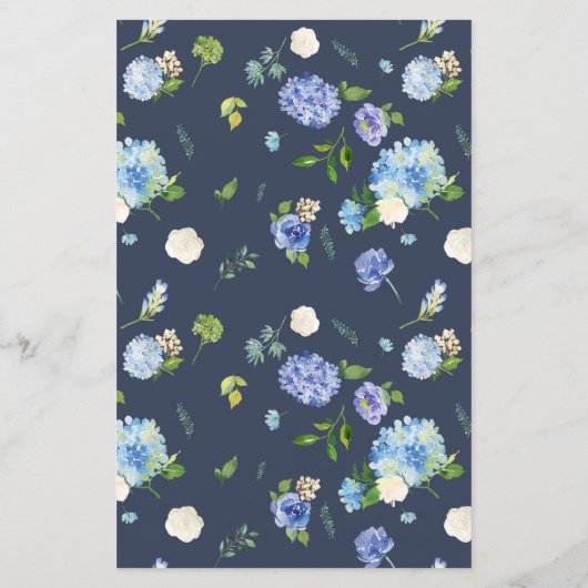 ウォーターカラーブルーアジサイベビーブランチ招待状 (裏面)