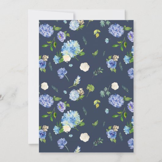 ウォーターカラーブルーアジサイリース《キリスト教》洗礼式や命名式 招待状 (裏面)