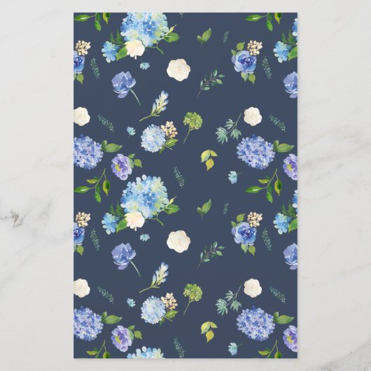 ウォーターカラーブルーアジダージアガーデンパーティの招待状 (裏面)