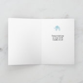 ウォーターカラーブルーエレファントウェルカムベビー カード (内部)