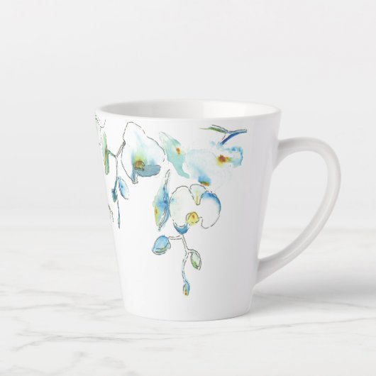 ウォーターカラーブルーオーキッドマグ カフェラテマグ (右)