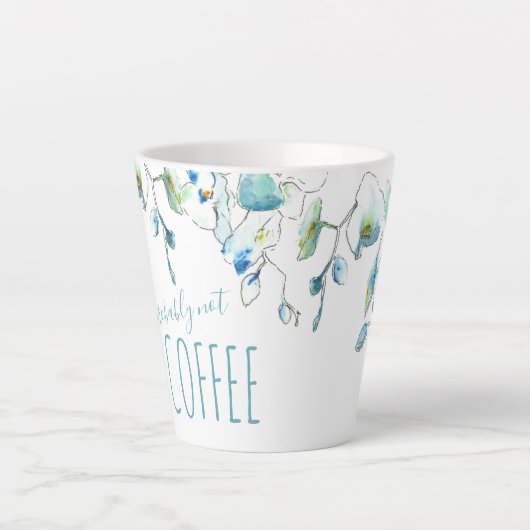 ウォーターカラーブルーオーキッドマグ カフェラテマグ (正面)