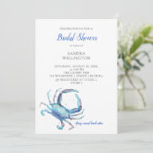 ウォーターカラーブルーカニ沿岸ブライダルシャワー 招待状 (スタンド正面)