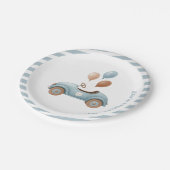 ウォーターカラーブルーカー誕生日 | カスタムボーイズパーティー ペーパープレート (アングル)