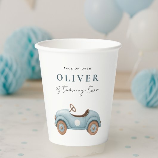 ウォーターカラーブルーカー誕生日 | ボーイズパーティー 紙コップ