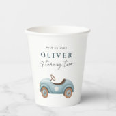 ウォーターカラーブルーカー誕生日 | ボーイズパーティー 紙コップ (正面)