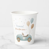 ウォーターカラーブルーカー誕生日 | ボーイズパーティー 紙コップ (正面)