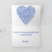 ウォーターカラーブルーキャトルドッグベールト誕生日 カード (内部)