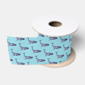 ウォーターカラーブルークジラティール(緑がかった色) サテンリボン (リール)
