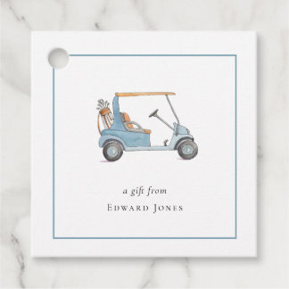 ウォーターカラーブルーゴルフカートゴルファー フェイバータグ
