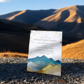 ウォーターカラーブルーゴールデンマウンテンズ婚約パーティ 招待状