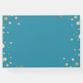 ウォーターカラーブルーゴールデンマウンテン結婚ズゲストブック ゲストブック (裏面)