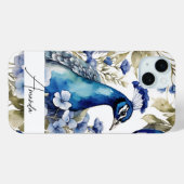 ウォーターカラーブルーピユニークーコックカスタム文字 Case-Mate iPhoneケース (裏面 (横))