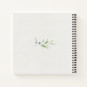 ウォーターカラーブルーフラワーズドンズオーク葉ズゲスト ノートブック (裏面)