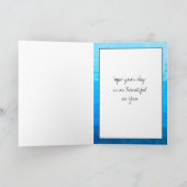 ウォーターカラーブルーフローラハッピーバースデーおばあちゃん カード (内部)