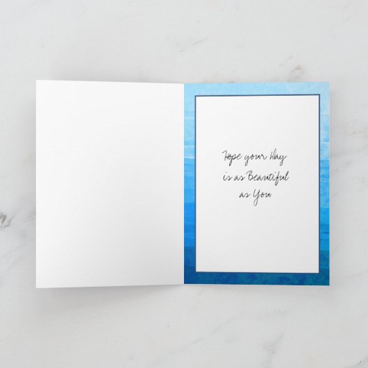 ウォーターカラーブルーフローラハッピーバースデーおばあちゃん カード (内部)