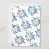 ウォーターカラーブルーフローラブライダルシャワーブルンチ 招待状 (裏面)