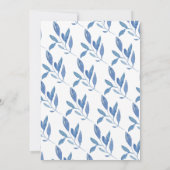 ウォーターカラーブルーフローラベビーブランチ 招待状 (裏面)