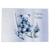 ウォーターカラーブルーベビーベア抱き枕 ラージペーパーバッグ (裏面)