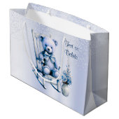 ウォーターカラーブルーベビーベア抱き枕 ラージペーパーバッグ (裏面アングル)