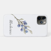 ウォーターカラーブルーベリーの植物画 Case-Mate iPhoneケース (裏面(横))