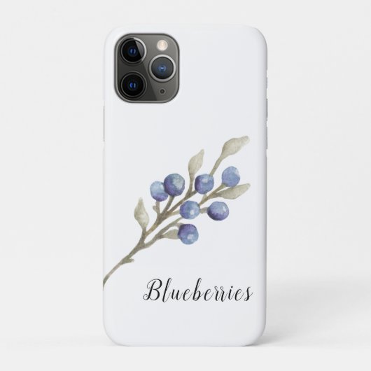 ウォーターカラーブルーベリーの植物画 Case-Mate iPhoneケース (裏)