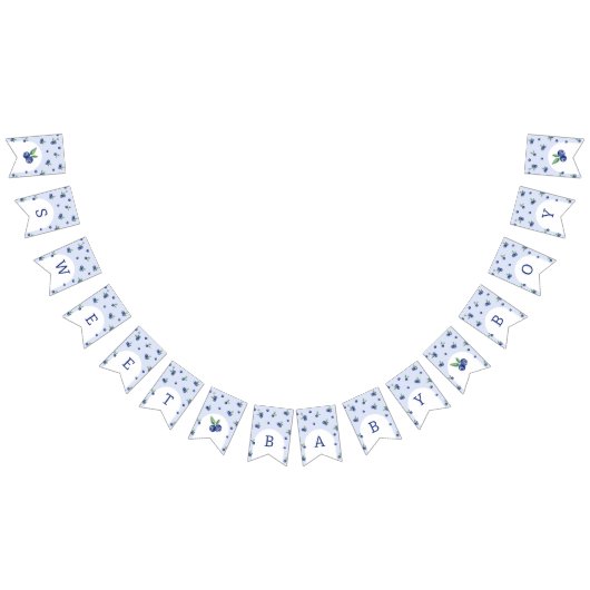 ウォーターカラーブルーベリースウィート男の赤ちゃん バンティングフラッグ (全)