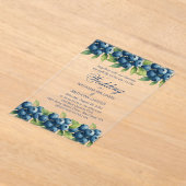 ウォーターカラーブルーベリー結婚式招待状 アクリル招待状 (レイダウン)