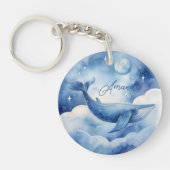ウォーターカラーブルーホエールドリーム キーホルダー (正面)