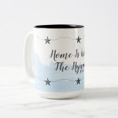 ウォーターカラーブルーホームアンドハイゲ ツートーンマグカップ (正面左)