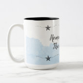 ウォーターカラーブルーホームアンドハイゲ ツートーンマグカップ (左)