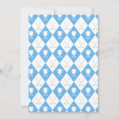 ウォーターカラーブルーホールインワンゴルフ1歳の誕生日 招待状 (裏面)