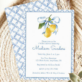 ウォーターカラーブルーボウレモン 招待状