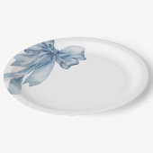 ウォーターカラーブルーボウ紙プレート ペーパープレート (アングル)