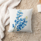 ウォーターカラーブルーボンネット装飾用クッション クッション (ブランケット)