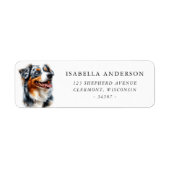 ウォーターカラーブルーメルレオーストラリアシェパード ラベル (正面)