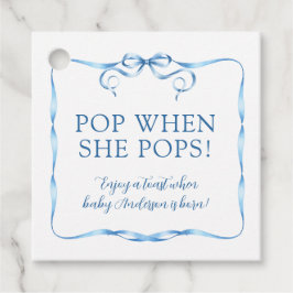 ウォーターカラーブルーリボン Pop When She Pops フェイバータグ