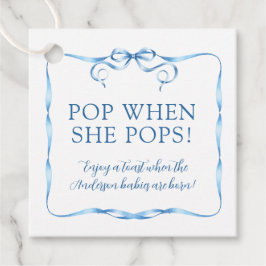 ウォーターカラーブルーリボン Pop When She Pops フェイバータグ