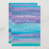 ウォーターカラーブルー夕べスカイ結婚式招待状 招待状 (正面/裏面)
