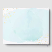 ウォーターカラーブルーx金ゴールドバルミツワーゲストブック ゲストブック (裏面)