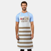 ウォーターカラーブレックファーストロゴレストランビジネス エプロン (着用した状態)