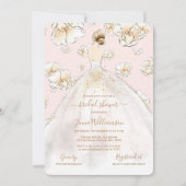 ウォーターカラーブロンドブライドマグノリアブライダルシャワーインヴ 招待状 (正面)