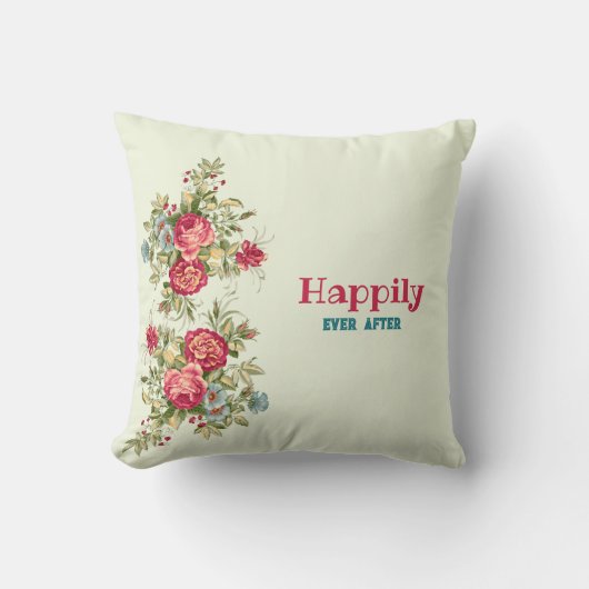 ウォーターカラーブーケフローラ装飾用クッション クッション (正面)