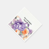 ウォーターカラープオニーマウブアンドピーチ紙ナプキンス スタンダードカクテルナプキン (角)