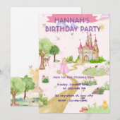 ウォーターカラープリンセスの誕生日招待状, 招待状 (正面/裏面)