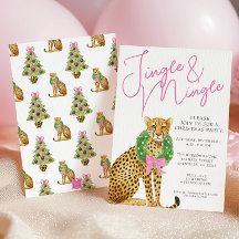 ウォーターカラープレッピーハイランド猫クリスマスパーティー