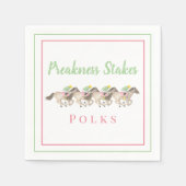 ウォーターカラープレークネスステークスパーティー競馬 スタンダードカクテルナプキン (正面)