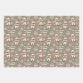 ウォーターカラープードルスノーフレークカスタムホリデー ラッピングペーパーシート (正面2)