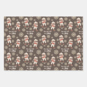 ウォーターカラープードルスノーフレークカスタムホリデー ラッピングペーパーシート (正面)